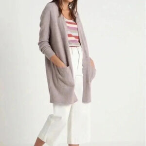 Madewell Kent Cardigan Long Sweater in Coziest Yarn Purple Pink Womens Size S